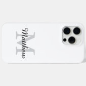 Moderne Schwarz-Weiß-Monogramm-Schriftzug-Name Case-Mate iPhone Hülle (Rückseite (Horizontal))