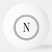 Moderne Schwarz-Weiß-Monogramm Tischtennisball (Vorderseite)