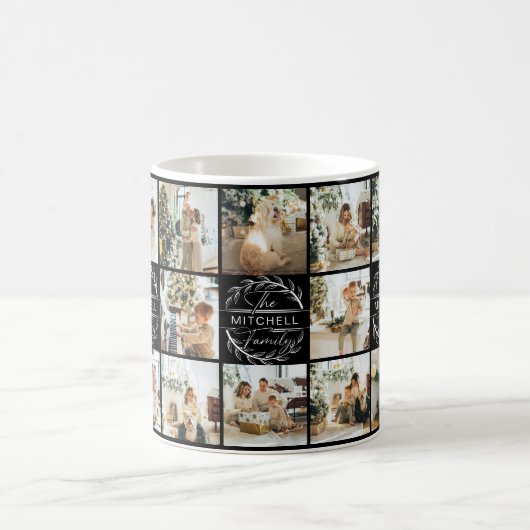 Moderne Schwarz-Weiß-Multifoto-Collage - Sake Kaffeetasse (Mittel)