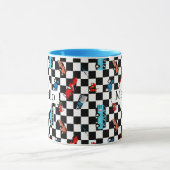 Moderne Schwarz-Weiß-Muster mit Autos Tasse (Zentrum)