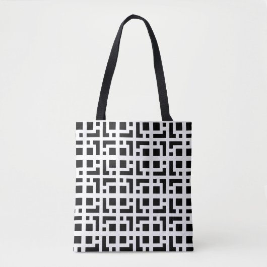 Moderne Schwarz-Weiß-Muster-Tote-Tasche Tasche (Vorderseite)
