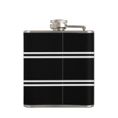 Moderne Schwarz-Weiß-Namen Flachmann (Rückseite)