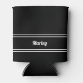 Moderne Schwarz-Weiß-Namens-Minimalist Dosenkühler (Vorderseite)