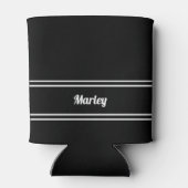 Moderne Schwarz-Weiß-Namens-Minimalist Dosenkühler (Rückseite)