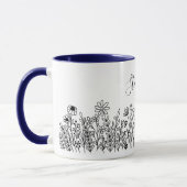 Moderne Schwarz-Weiß-Natur-Pflanze Blume Tasse (Links)