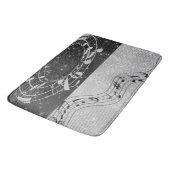 Moderne Schwarz-Weiß-Noten Badematte (Schrägansicht)