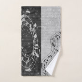 Moderne Schwarz-Weiß-Noten Badhandtuch Set (Handtuch)