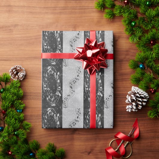 Moderne Schwarz-Weiß-Noten Geschenkpapier (Feiertagsgeschenk)