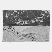 Moderne Schwarz-Weiß-Noten Geschirrtuch (Horizontal)