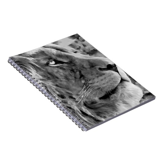 Moderne Schwarz-Weiß-Ölmalerei auf König Löwen,  Notizblock (Rechte Seite)