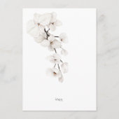 Moderne Schwarz-Weiß-Orchideen Hochzeitsempfang Begleitkarte (Rückseite)