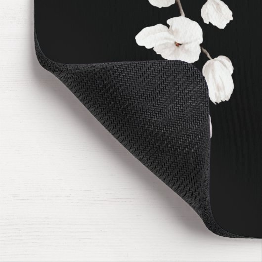 Moderne Schwarz-Weiß-Orchideen Mousepad (Ecke)