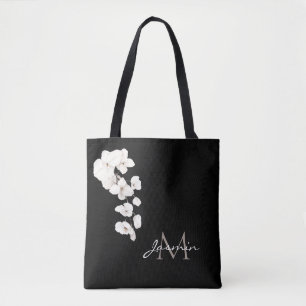 Moderne Schwarz-Weiß-Orchideen Tasche