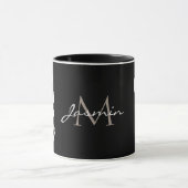 Moderne Schwarz-Weiß-Orchideen Tasse (Zentrum)