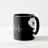 Moderne Schwarz-Weiß-Orchideen Tasse (VorderseiteRechts)