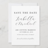 Moderne Schwarz-Weiß-Overlay-Foto-Hochzeit Save The Date (Vorderseite)