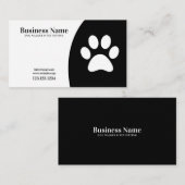 Moderne Schwarz-Weiß-Paw Print Dog Walking Visitenkarte (Vorne/Hinten)
