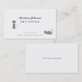 Moderne Schwarz-Weiß-Pet-Sitting-Visitenkarte Visitenkarte (Vorne/Hinten)
