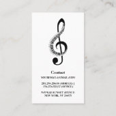 Moderne Schwarz-Weiß-Piano-Teacher-Visitenkarte Visitenkarte (Rückseite)