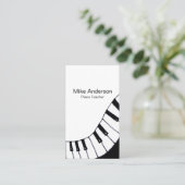 Moderne Schwarz-Weiß-Piano-Teacher-Visitenkarte Visitenkarte (Stehend Vorderseite)