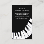Moderne Schwarz-Weiß-Piano-Teacher-Visitenkarte Visitenkarte (Rückseite)