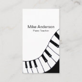 Moderne Schwarz-Weiß-Piano-Teacher-Visitenkarte Visitenkarte (Vorderseite)