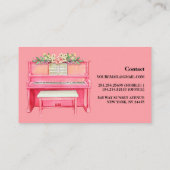 Moderne Schwarz-Weiß-Piano-Teacher-Visitenkarte Visitenkarte (Rückseite)