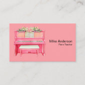 Moderne Schwarz-Weiß-Piano-Teacher-Visitenkarte Visitenkarte (Vorderseite)