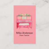 Moderne Schwarz-Weiß-Piano-Teacher-Visitenkarte Visitenkarte (Vorderseite)