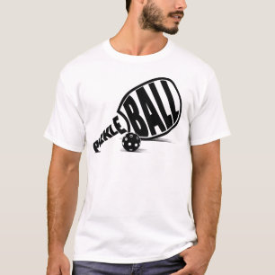 Moderne Schwarz-Weiß-Pickleball-Schläger T-Shirt