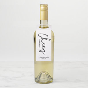 Moderne Schwarz-Weiß-Pinsel-Buchstaben-Schrift 'Ch Flaschenanhänger