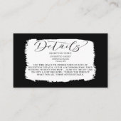 Moderne Schwarz-Weiß-Pinselstriche Details zum Hoc Begleitkarte (Vorderseite)