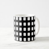 Moderne Schwarz-Weiß-Plätze Kaffeetasse (VorderseiteRechts)