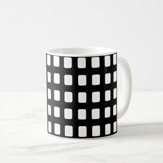 Moderne Schwarz-Weiß-Plätze Kaffeetasse (VorderseiteRechts)