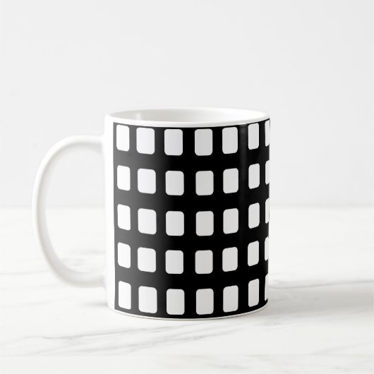 Moderne Schwarz-Weiß-Plätze Kaffeetasse (Links)