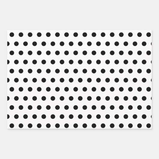 Moderne Schwarz-Weiß-Polka-Dots Gemustert Geschenkpapier Set (Vorderseite 3)