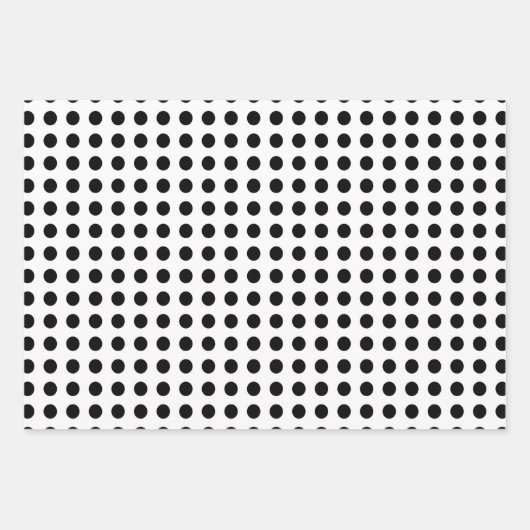 Moderne Schwarz-Weiß-Polka-Dots Gemustert Geschenkpapier Set (Vorderseite 2)