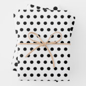 Moderne Schwarz-Weiß-Polka-Dots Gemustert Geschenkpapier Set (Beispiel)