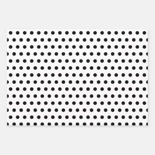 Moderne Schwarz-Weiß-Polka-Dots Gemustert Geschenkpapier Set (Vorderseite)