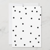 Moderne Schwarz-Weiß-Polka-Punkte Save the Date Einladung (Rückseite)