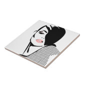 Moderne Schwarz-Weiß-Porträtmalerin minimalistisch Fliese (Seite)