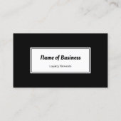 Moderne Schwarz-Weiß-Prämienkarte für Schlichte Lo Treuekarte (Rückseite)