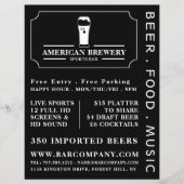 Moderne Schwarz-Weiß-, Pub-/Brauereiwerbung Flyer (Vorne)