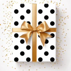 Moderne Schwarz-Weiß-Punkte Geschenkpapier