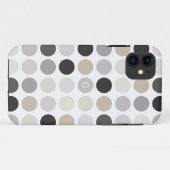 Moderne Schwarz-Weiß-Punkte-Muster-Monogramm Case-Mate iPhone Hülle (Rückseite (Horizontal))
