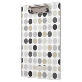 Moderne Schwarz-Weiß-Punkte-Muster-Monogramm Klemmbrett (Links)