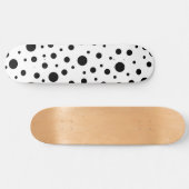 Moderne Schwarz-Weiß-Punkte Skateboard (Horizontal)