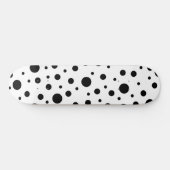 Moderne Schwarz-Weiß-Punkte Skateboard (Horizontal)