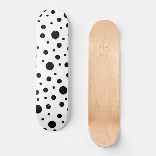 Moderne Schwarz-Weiß-Punkte Skateboard (Vorderseite)