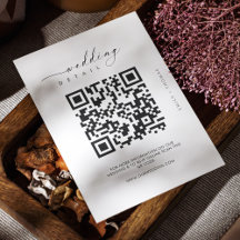 Moderne Schwarz-Weiß-QR-Code-Hochzeit